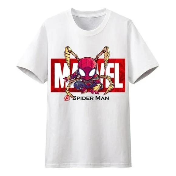 Marvel Fashion Cartoon Captain America Spiderman Childrens T-Shirt Summer - Picture 1 of 4